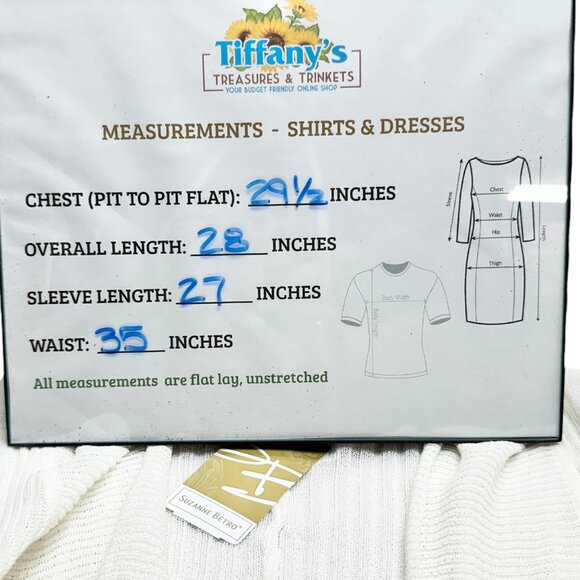 Suzanne Betro Drape Front Cardigan 3X/4X White Lightweight Knit Stretchable NWT - Picture 9 of 9